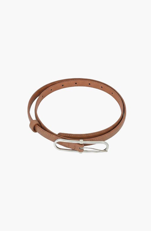 Modenaire Modenaire Minimal Design Oval Buckle Leather Belt