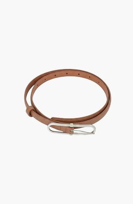 Modenaire Modenaire Minimal Design Oval Buckle Leather Belt