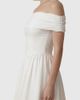 Modenaire Modenaire Off-Shoulder Ruched Bodice Flowy Mini Dress in White, Women's at Urban Outfitters - 3