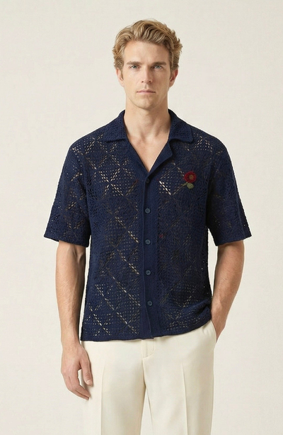 Modenaire Modenaire Open Knit Short Sleeve Shirt