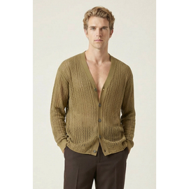 Modenaire Modenaire Open Knit V-Neck Cardigan