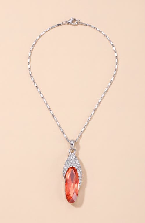 Modenaire Modenaire Oval Crystal Pendant Necklace