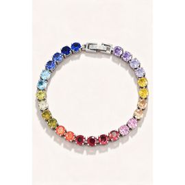 Modenaire Modenaire Oval Crystal Tennis Bracelet With Faceted Stones