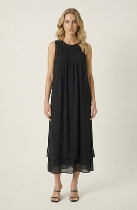 Modenaire Modenaire Pleated Sleeveless Midi Dress