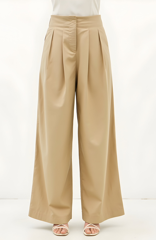 Modenaire Modenaire Pleated Wide-Leg Trousers