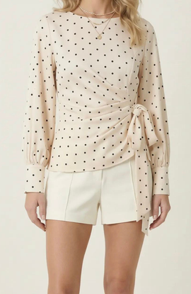 Modenaire Modenaire Polka Dot Wrap Top