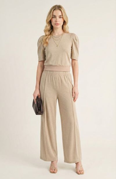 Modenaire Modenaire Puff Sleeve Top Stretch Pant Set