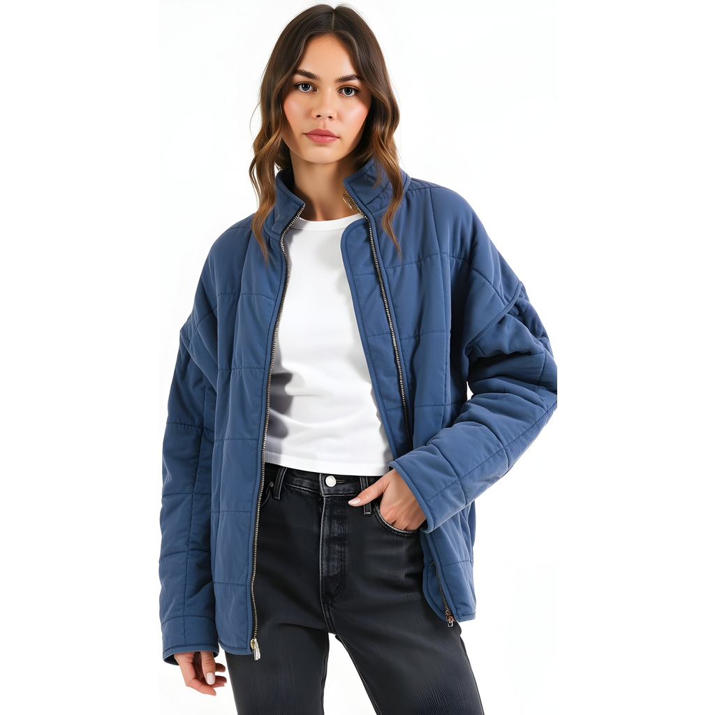 Modenaire Modenaire Quilted Jacket with Stand Collar