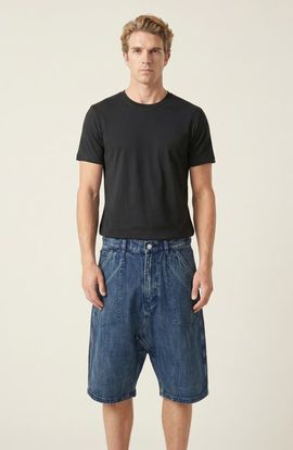 Modenaire Modenaire Relaxed Fit Washed Denim Shorts with Utility Pockets