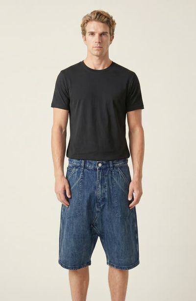 Modenaire Modenaire Relaxed Fit Washed Denim Shorts with Utility Pockets