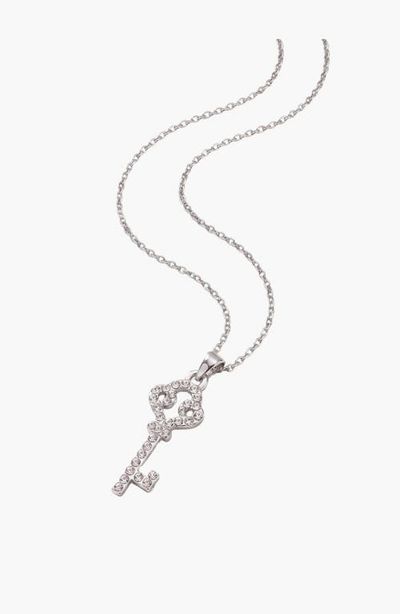 Modenaire Modenaire Rhinestone Key Pendant Necklace