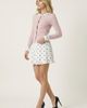 Modenaire Modenaire Ribbed Knit Two Piece Set with Ruffle Collar Cardigan and Polka Dot Skirt - 3