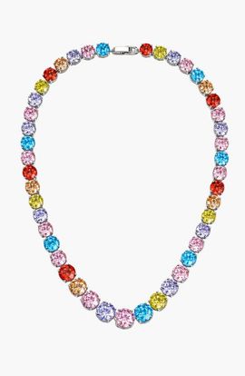 Modenaire Modenaire Round Crystal Tennis Style Statement Necklace