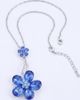 Modenaire Modenaire Sapphire Crystal Daisy Flower Pendant Necklace  - 1