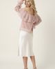 Modenaire Modenaire Sheer Cold-Shoulder Floral Applique Ruffle Trim Blouse - 2