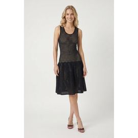 Modenaire Modenaire Sleeveless Eyelet Pattern Flared Hem Knit Dress