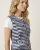 Modenaire Modenaire Sleeveless Gingham Button Front Top with Waist Tie - 3