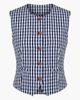 Modenaire Modenaire Sleeveless Gingham Button Front Top with Waist Tie - 5