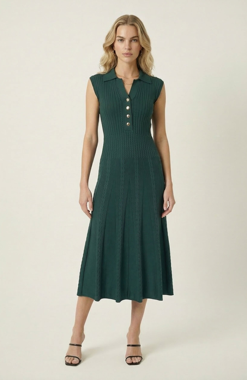Modenaire Modenaire Sleeveless Knit Midi Dress