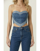 Modenaire Modenaire Strapless Denim Heart Shaped Panel Corset Top - 1