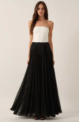 Modenaire Modenaire Strapless Gown with Tulle Skirt