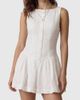 Modenaire Modenaire Textured Sleeveless Drop Waist Mini Dress in White, Women's at Urban Outfitters - 1