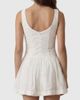 Modenaire Modenaire Textured Sleeveless Drop Waist Mini Dress in White, Women's at Urban Outfitters - 2