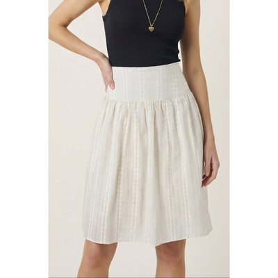 Modenaire Modenaire Textured Smocked Waist Gathered A-Line Skirt