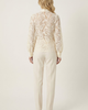 Modenaire Modenaire Tie Neck Sheer Long Sleeve Lace Blouse - 2