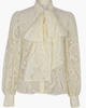 Modenaire Modenaire Tie Neck Sheer Long Sleeve Lace Blouse - 5