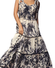 Modenaire Modenaire Tropical Print Tiered Midi Dress with Pom Trim and Smocked Bodice - 5