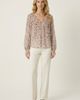 Modenaire Modenaire V Neck Patterned Lightweight Long Sleeve Blouse - 1