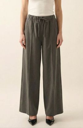 Modenaire Modenaire Wide Leg High-Rise Drawstring Trousers