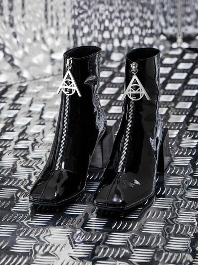 MODERN ALCHEMIST New Year Collection Logo Zipper Boots Black