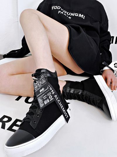 MODERN ALCHEMIST PROJECT 3. RE- 2ND CANVAS SNEAKERS_BLACK