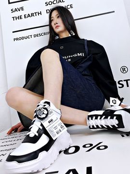 MODERN ALCHEMIST PROJECT 3. RE- 2ND SNEAKERS MID_BLACK WHITE
