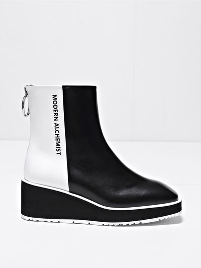 MODERN ALCHEMIST Project 3 Re-Tro Logo Boots - Black / White