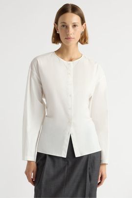 Modern Citizen Modern Citizen Jinsol Cinch-Waist Cotton Poplin Blouse