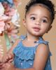Modern Moments™ by Gerber Modern Moments™ by Gerber Baby Girls Beige Cherry Stripe Sleeveless Ruffle Romper - 2