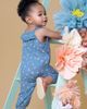 Modern Moments™ by Gerber Modern Moments™ by Gerber Baby Girls Beige Cherry Stripe Sleeveless Ruffle Romper - 4