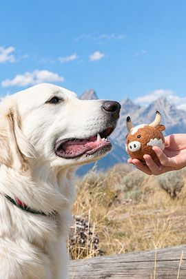 MODERNBEAST MODERNBEAST Texas Longhorn Beastball Wool Dog Toy