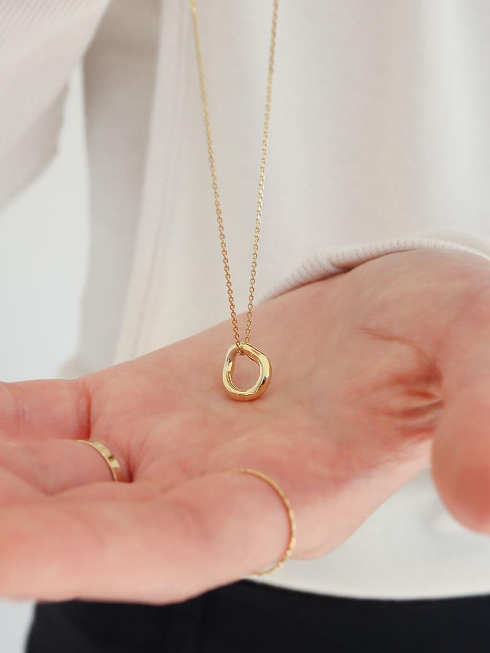 modernlike 14k Gold-field Silver Clay Layered Necklace