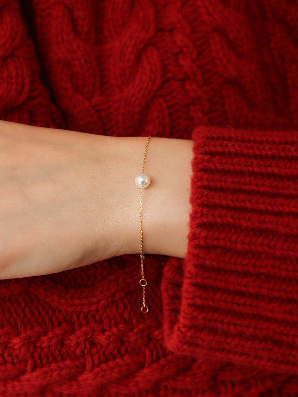 modernlike 14k Gold-field Silver Swarovski Pearl Bracelet