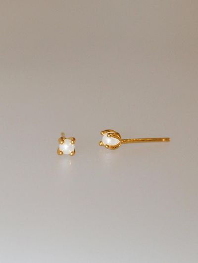 modernlike 14k Gold-filled Silver Tulip Pearl Stud Earrings