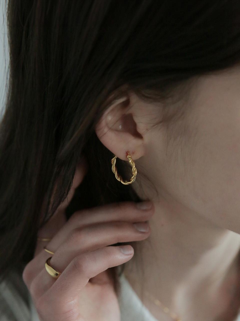 modernlike 14k Gold-filled Silver Twisted Huggie Hoop Earrings