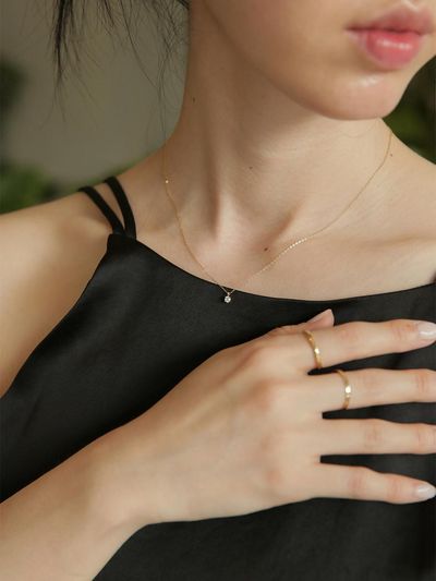 modernlike 14k Gold Cubic Zirconia 6-Stone Flower Petal Necklace