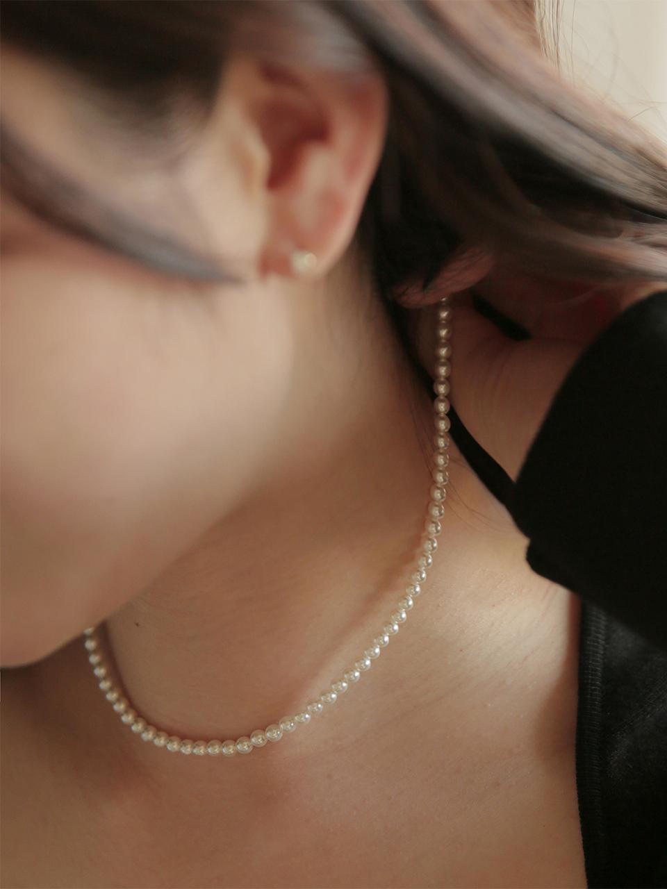 modernlike 14k Gold Delicate 4mm Pearl Necklace