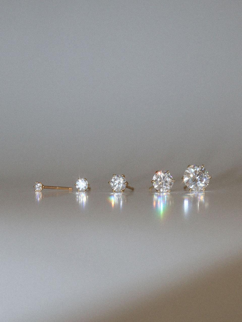 modernlike 14k Gold Moisanite 6 Earrings Mini Daily