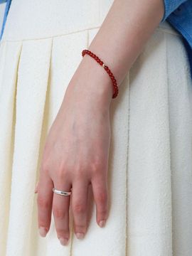 modernlike 14k Gold Natural 4mm Jade Stone Bracelet
