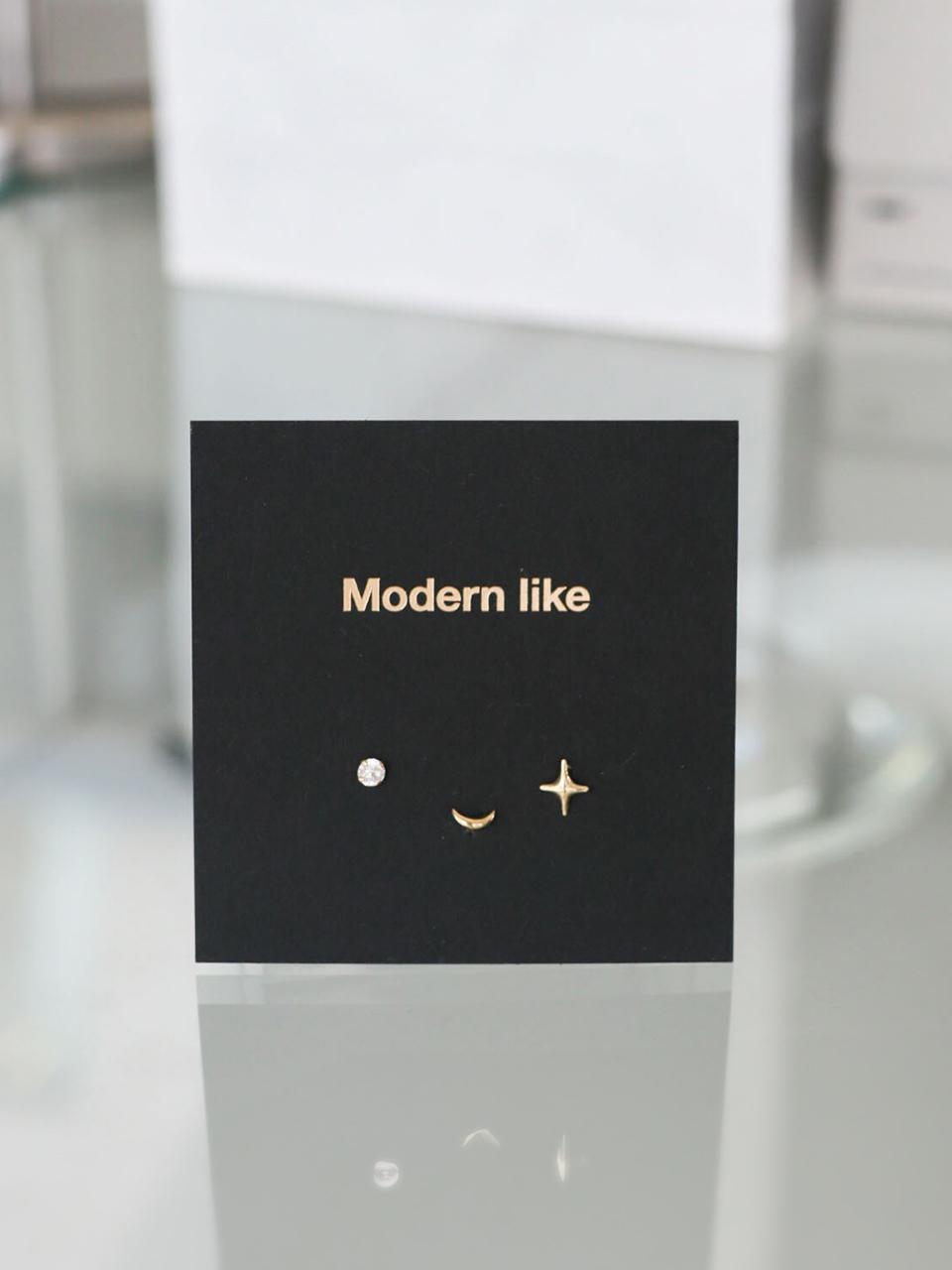 modernlike 14k gold night sky earring set